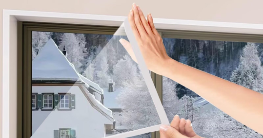 aislamiento termico 5 Instalación de lámina aislante en ventana para mejorar el aislamiento térmico en invierno
