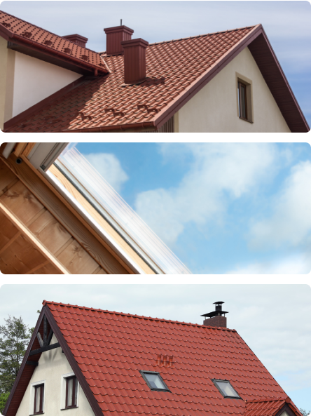 Inicio 16 Diferentes tipos de tejados con tejas rojas y ventanas Velux instaladas en casas de Segovia.